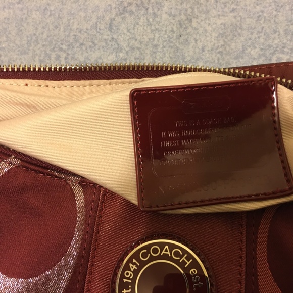Coach Monogram Dark Red Purse - Picture 3 of 3